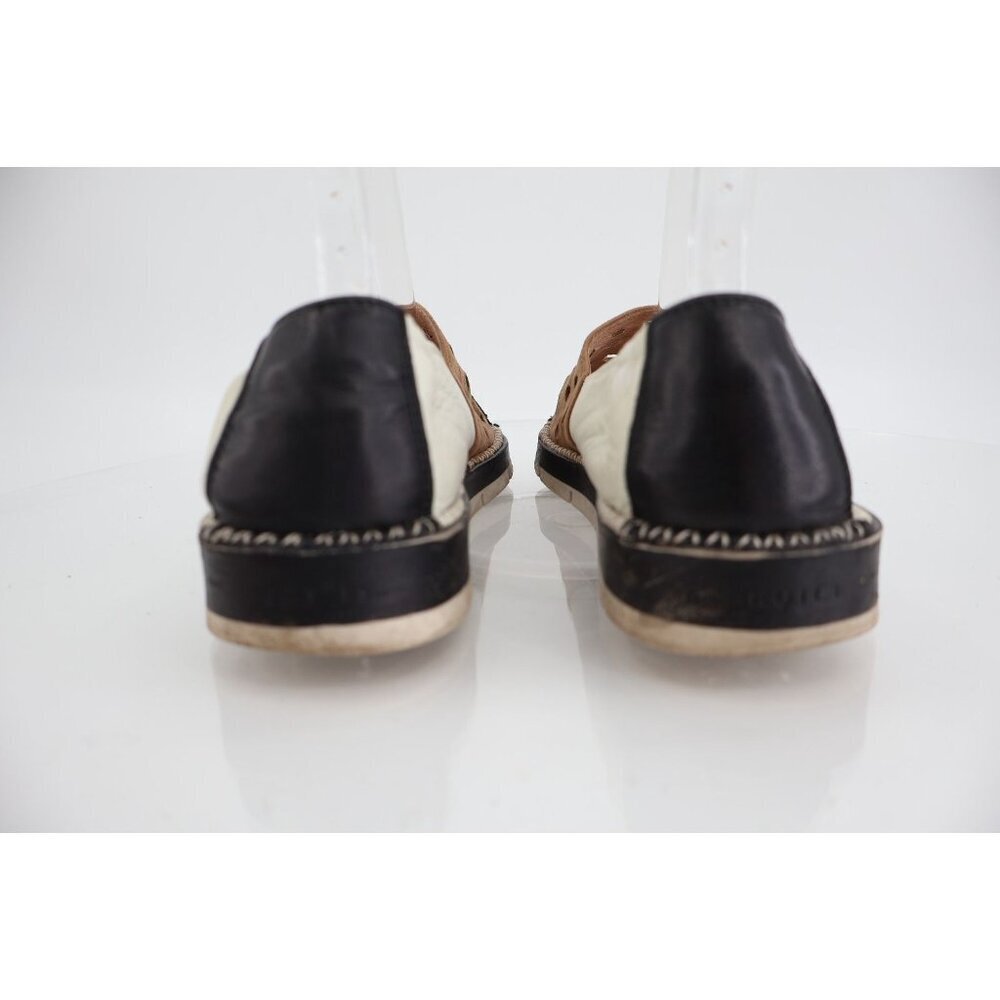 Hispanitas Chica Loafer Women's Size 37 6.5 Brown White Slip on Espadrilles Shoe - Picture 5 of 11